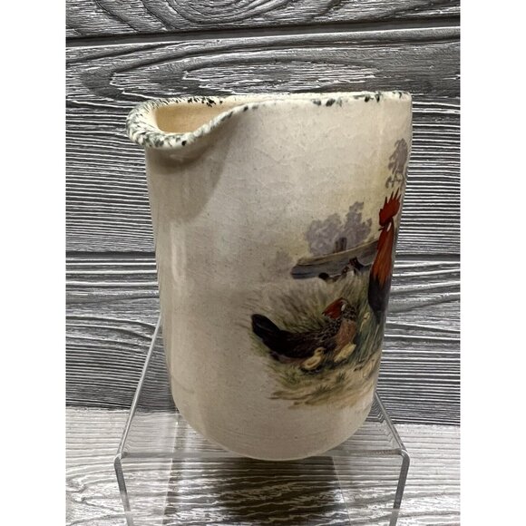 Casey Pottery Marshall Texas Rooster Chicken Pitcher Creamer Hand Made 4.5” - Picture 2 of 7